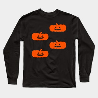 Squat Jack-O-Lantern Tile (Orange) Long Sleeve T-Shirt